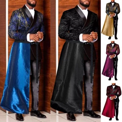 Conjuntos de trajes de cachemira para hombre con capa calce regular esmoquin jacquard ropa para desfile de moda Foto 1 de 4