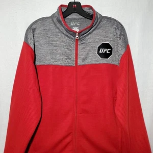 Men's UFC Fleece Jacket Full Zip Up Long Sleeve Pullover Red Size Large  - Picture 1 of 9