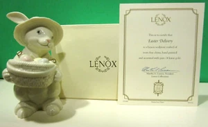 LENOX ENTREGA DE PASCUA escultura de conejo --- 2002 --- NUEVO en caja con certificado de autenticidad - Imagen 1 de 7