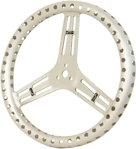 LONGACRE ALUMINUM 15" STEERING WHEEL FLAT DRILLED 3 SPOKE shot peened 52-56866 - Picture 1 of 1