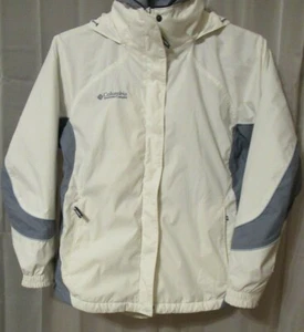 Columbia Fodera in Pile con Zip Bianco Blu Grigio M - Foto 1 di 6