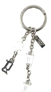 Dolce&Gabbana Unisex Silver Keychain Metal Solid Logo Print Casual Chain Keyring - Picture 1 of 3