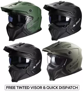 LS2 OF606 Drifter Plain Casco Moto Fuoristrada Trial Avventura Maschera Bici - Foto 1 di 23