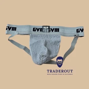 Gym Men grey 2" waistband jock straps jockstrap underwear size S M L XL - Picture 1 of 6