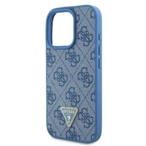 Guess Leather Metal Logo Strass Crossbody Case for iPhone 16 Pro Max 6.9" Blue - Picture 1 of 8