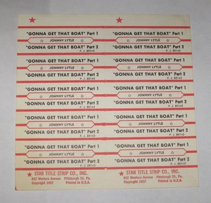 Johnny Lytle Full Sheet of 10 Jukebox Title Strips Gonna Get That Boat pt. 1 & 2 - Picture 1 of 1