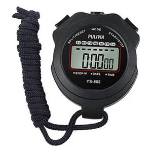 Stopwatch Timer Lap Split Digital Stopwatch with Clock 1 lap/split-black - Picture 1 of 8