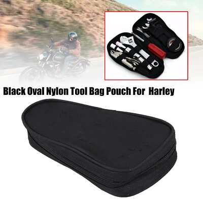 Oval Nylon Tool Bag Pouch Side Tool Box For Harley Street Glide Fatboy Softail - Image 1 of 4