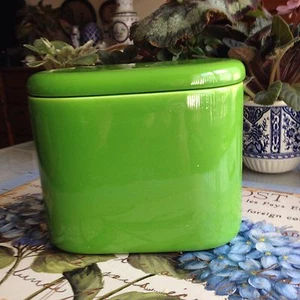From Italy! The Perfect "Oval" Shamrock Green Canister! - Picture 1 of 5