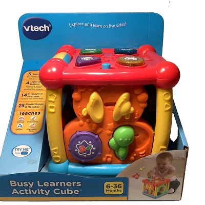 VTech 2013 Busy Learners Baby Activity Cube Toy, 5 Sides of Interactive Play!!😍 - Image 1 of 4