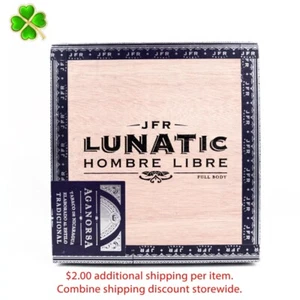 Caja de cigarros de madera vacía Lunatic Hombre Libre Habano 6,5" x 7" x 3,5" - Imagen 1 de 12