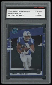 Tarjeta de novato Jonathan Taylor 2020 Panini Claire Donruss primer grado 10 clasificación NFL - Imagen 1 de 1