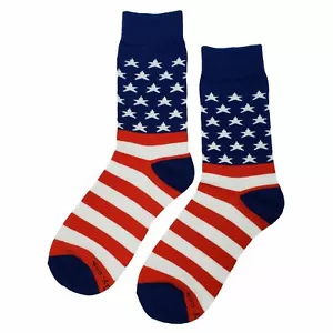 Calzini Abito Bandiera Americana Nuovi con Etichette Novità Uomo 8-12 Multicolore Crazy Fun Sockfly - Foto 1 di 5