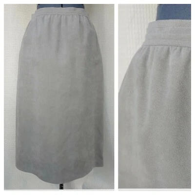 Falda de terciopelo vintage gris claro tipo gamuza talla 12 Foto 1 de 4