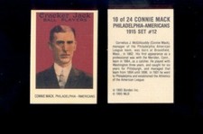 1993 Borden Cracker Jack CONNIE MACK Philadelphia A's 1915 Reprint Mini Card