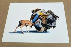 Josh Keyes "The Cleaner" Art '15 Giclee Print Numbered w/ Tiny Showcase COA - Picture 1 of 5