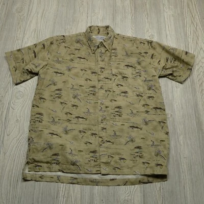 Camisa VINTAGE Field N Forest Adulto M Manga Curta Botão para Cima Pesca com Mosca Robalo - Imagem 1 de 4