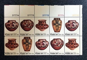 USA1977 #1706-1709 13c Pueblo Art - Plate Block of 12 From Sheet Mint NH - Picture 1 of 1