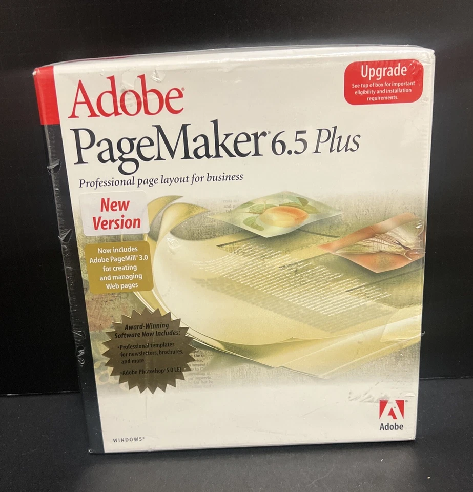 Adobe PageMaker 6.5 Plus Windows Upgrade Professional Page Layout Software - Image 1 of 4