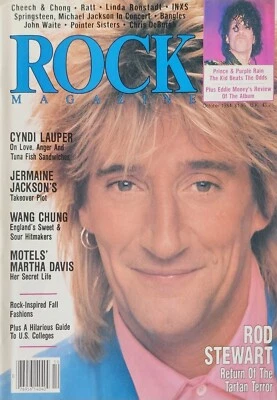 Rock Magazine Rod Stewart Prince Cyndi Lauper Wang Chung Motel's Oct 1984 c2 - Image 1 of 4