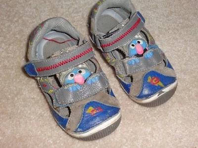 Stride Ride Shoes Size 6.5 M Elmo Sandals Blue Leather Baby Boy - Image 1 of 4