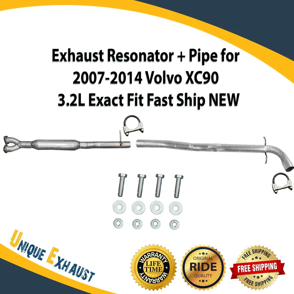 Exhaust Resonator + Pipe for 2007-2014 Volvo XC90 3.2L Exact Fit Fast Ship NEW - Image 1 of 4