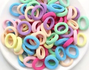100PCS Mini Small stretchy Elastic Girls kids hair Bobbles scrunchies ties Bands - Picture 1 of 1