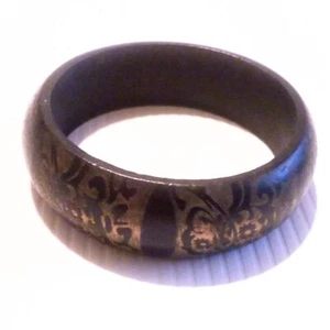 Boho Inspired Laser Embossed Wood Bangle Bracelet - Picture 1 of 4