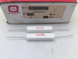 (25 Stück) TUW10JR20 Ohmit, 10 Watt 0,20 Ohm 5%, zementgefüllt, Keramikwiderstand - Bild 1 von 1