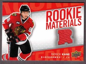 2007-08 UPPER DECK SERIES TWO PATRICK KANE ROOKIE MATERIALS # RM-PK.....NICE !!!