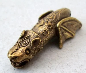 Old Hill Tribe Messing Schamane Fruchtbarkeit Amulett Fledermaus Design Phallus - Bild 1 von 4