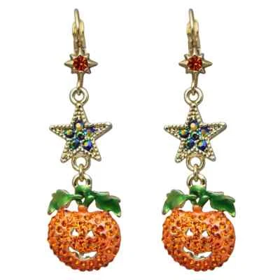 PENDIENTES KIRKS FOLLY NOCHE ESTRELLADA CALABAZA PALANCA ESPALDA EN TONO DORADO Foto 1 de 2