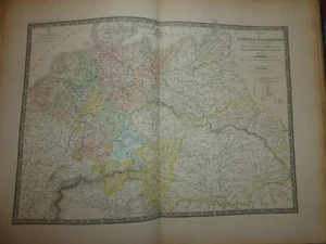 Carte issue atlas universel geographie Brué levasseur 1876 empire d'allemagne - Picture 1 of 1