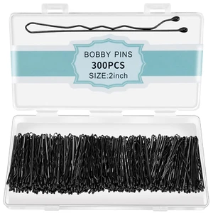 300 Pcs Bobby Pins Black, Black Hair Pins for Women Girls and Kids, Invisible Wa - Picture 1 of 7