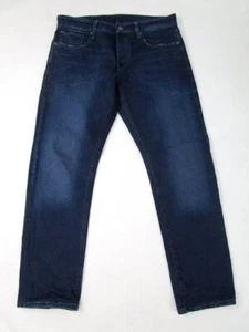 G Star Raw #3301 Straight Leg Button-Fly Jeans Dark Wash Sz 33 x 29.5 - Picture 1 of 12