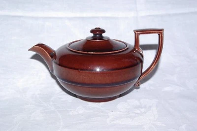 Antique Impressed  Rockingham Brown Glazed Teapot Tea Pot c1830 - Image 1 of 4