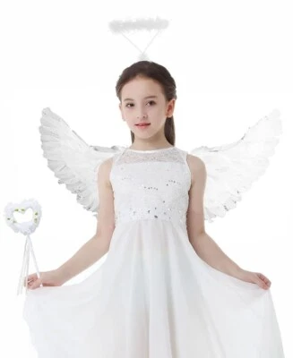 3Pcs ангел костюм косплей крылья ангела Halo кольцо волшебная палочка реквизит для Хэллоуина - Изображение 1 из 4