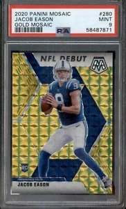 2020 Panini Mosaic Gold Mosaic #280 Jacob Eason RC Rookie 04/10 PSA 9 - Picture 1 of 2