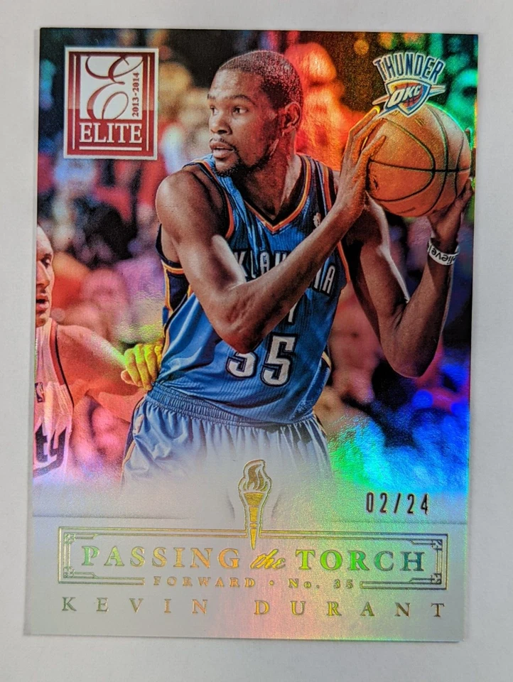 2013-14 Panini Elite Passing the Torch #2 KEVIN DURANT GEORGE GERVIN Gold #D /24 - Image 1 of 2