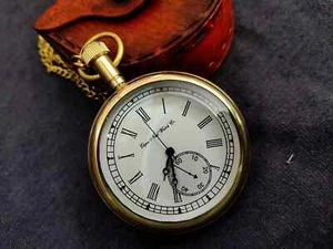 vintage elgin pocket Watch Collectible Antique 1- Brass Pocket Watch W/ Box GIFT - Picture 1 of 5