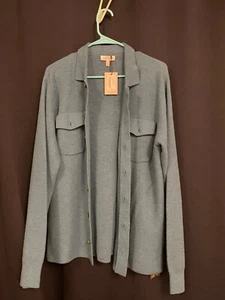 Peter Millar Men's Trenton Cardigan Sweater Shirt Reservoir Size-M NWT$295 - Picture 1 of 6