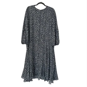 Anthropologie Milan Midikleid Oversized Gepardenmuster Kleid Grau Größe 6 - Bild 1 von 6