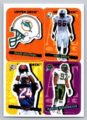 1995 Collector's Choice Update #68 Dolphins  Green  Law Washington Stick-Ums - Image 1 of 2