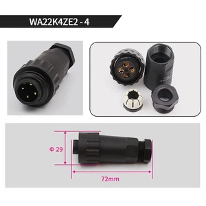 Waterproof IP67 Electric Cable Wire Connector Protection WA22-4P Screw/7P Solder - Picture 1 of 12