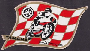 Yamaha Motorcycles World Champion Checkered Flag crack-&-peel sticker - Picture 1 of 1