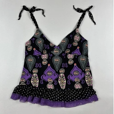 Vintage Y2K Bisou Bisou Michelle Bohbot Intimates L Babydoll Camisole Whimsygoth - Image 1 of 4