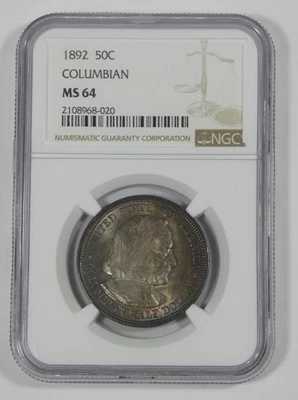 1892 Columbian Exposition Commemorative Silver Half Dollar NGC MS 64 - Image 1 of 4