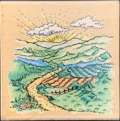 Estampilla de goma de paisaje Stampendous Sunshine Trail Foto 1 de 4