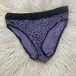 Neu ohne Etikett Soma Damen Leopardenmuster Unterwäsche Spitzenbesatz hohes Bein Höschen grau Größe XL - Bild 1 von 4