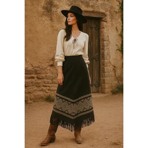 Vintage Jones New York Rock Damen 14 Wolle Western Azteken Southwestern Fransen - Bild 1 von 11